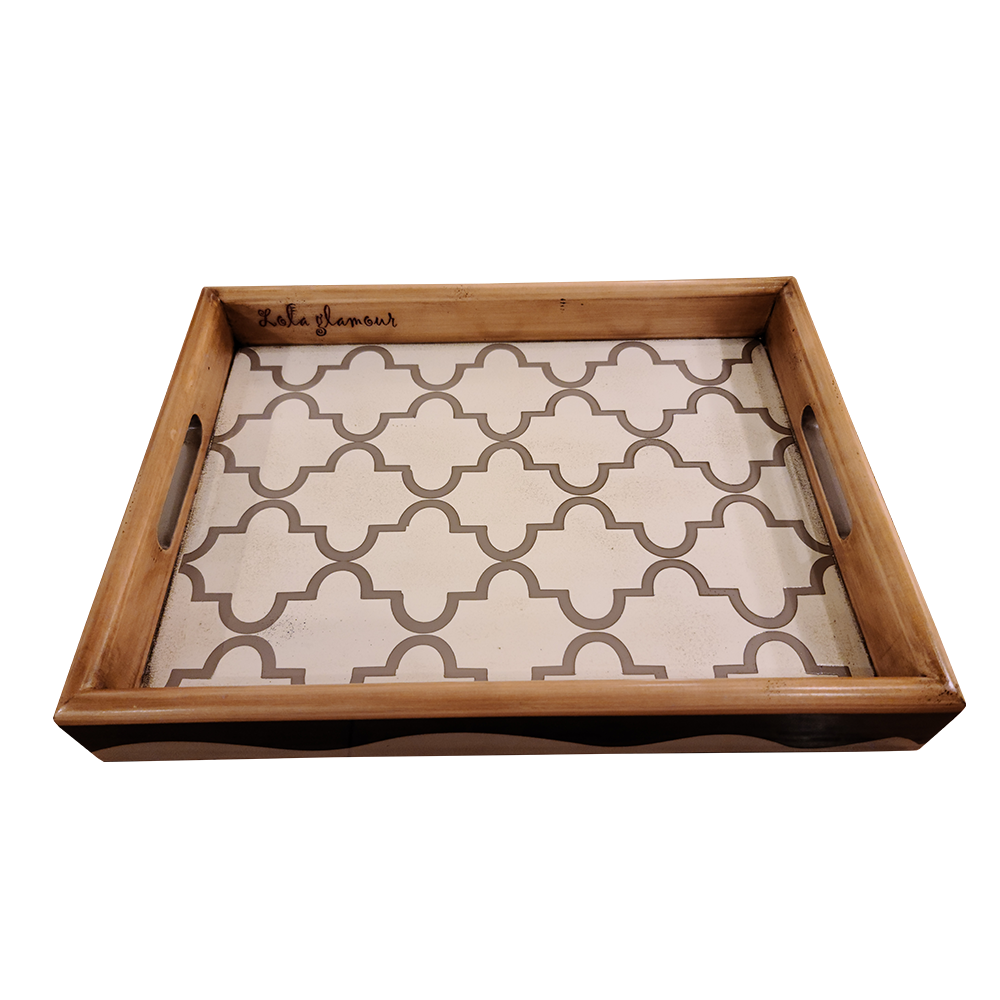 [Lola Glamour로라글라머] 빈티지 우든 트레이 골드 Wooden tray Gold